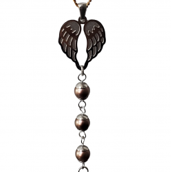 Collier AILES D'ANGE et perle Swarovski Bronze et chaine or rose